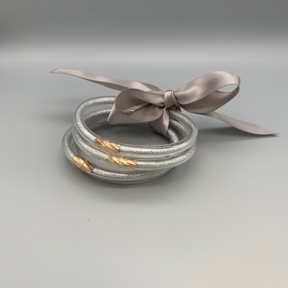 Silver Glitter Bangles